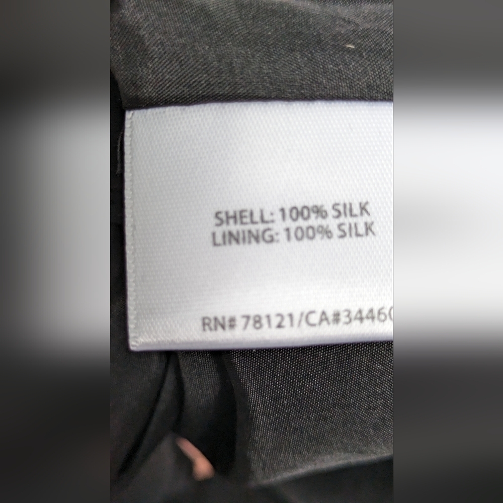 Eileen Fisher 100% Silk, Lined, Tiered Black Ruffle Skirt Size Medium - Picture 6 of 9
